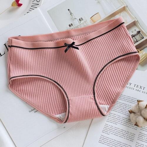 Women Cotton Briefs Large Panties Bow Shorts Plus Size Underwear Students' Breathable 032b