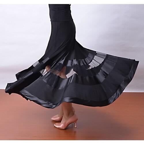 Ballroom dance costume senior sext spandex big ballroom dance skirt for women ballroom dance competition skirt 3kinds of colors