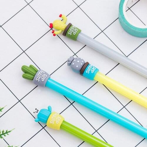 0.5mm needle pen South Korean creative Stationery Cute Cactus Pen Advertising Gel Pen School Fashion Office Kawaii Supply