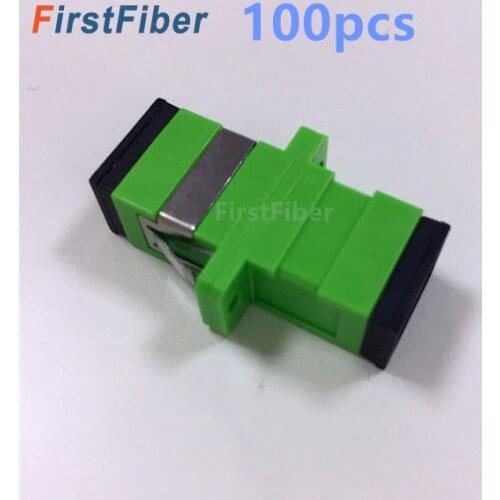 100pcs SC APC Adapter Connector Fiber Optic Adapter, Fiber Optic Connector Simplex Single mode Plastic Flame retardant