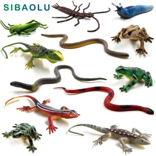12pcs Frog grasshopper insect snake lizard figurine Animal model home decor miniature fairy garden decoration accessories modern