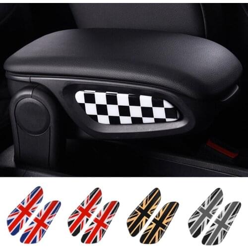 2pcs BMW Mini Cooper Armrest Side Decal Cover Sticker Car Accessories For F60 Countryman Central Hand Rest Storage Box Styling
