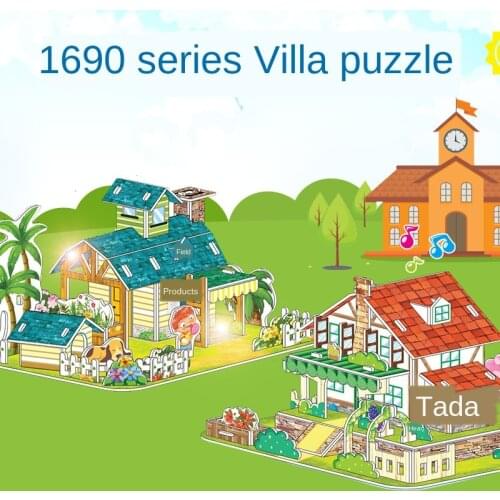 DIY 3D Puzzles, Educational Toys Manually Insert the Building Blocks, Series Villa Building Puzzle Model Toy Gifts P331