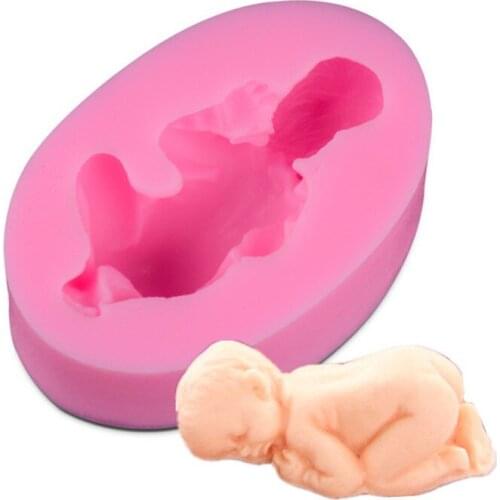 3D Sleep baby handmade Silicone soap mold chocolate cake Baking decorating tools DIY cookies fondant silicone mold mould