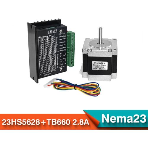 1pcs 23HS5628 4-lead Nema 23 Stepper Motor 57 motor 165 Oz-in 56mm 2.8A 6.35mm/8mm diame CNC Laser Grind Foam Plasma Cut