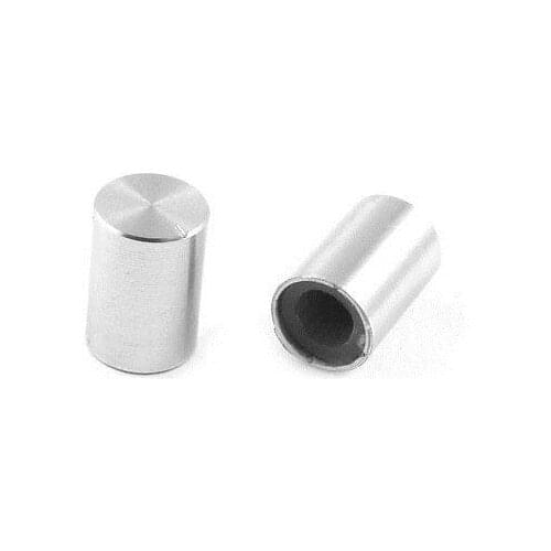 5 Pcs 10mm x 14mm Aluminum Rotary Potentiometer Knobs Silver Tone
