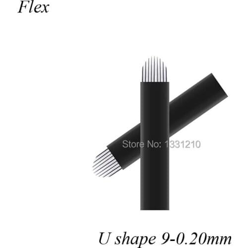 50PCS Microblading Needles Permanent Makeup Manual Eyebrow Tattoo 9U Blades 0.20mm Caneta Microblading For Tobori Pen