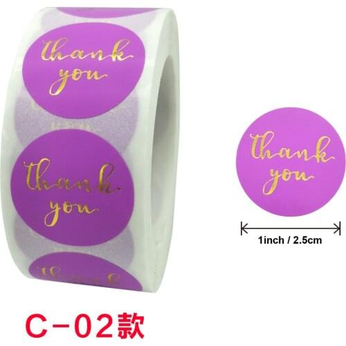 500pcs/roll Round Floral Thank You Sticker for Seal Label Cute Holiday Happy Gift Packaging Stationery Sticker