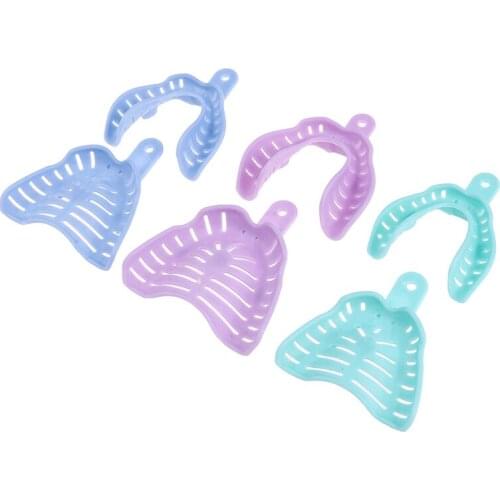 6Pcs Plastic Materials Teeth Holder Colorful Dental Impression Trays Dental Central Supply For Oral Tools