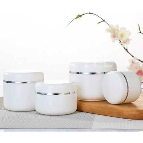 10pcs Empty Face Cream Jars White Plastic Cosmetic Container Pacakaing Travel Lotion Pot Make Up Pot 20g 30g 50g 100g 150g 250g