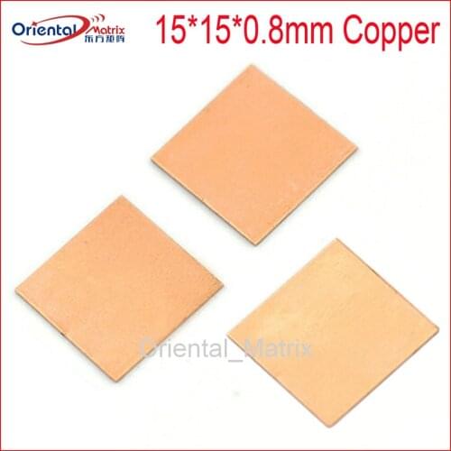 Free Shipping 20pcs 15*15*0.8mm Copper Heat Sink Cooler,Thermal Cooling Shim ,Copper Shim,Graphics Thermal Pad Cooler