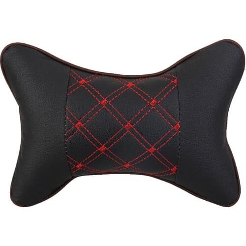 Free shiping Mini All PU leather car neck pillows comfortable universal Auto Seat Head Neck Rest Cushion Headrest Pillow Pad