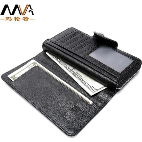 Wallet Mens Leather New Wallet Mens Business Leather Clutch Large Capacity Mid-length Wallet Clutch Card Holder for Men
