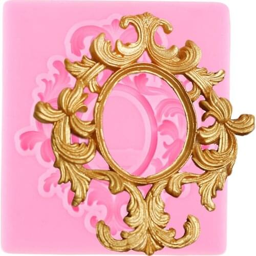 DIY Vintage Frame Cake Border Silicone Mold Fondant Cake Decorating Tools Cupcake Topper Chocolate Gumpaste Candy Clay Molds