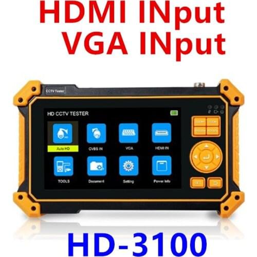 HD-3100 Tester monitor-8MP CVI TVI AHD Analog 4 IN 1 HD Coaxial CCTV Tester VGA & 4K HDMI input