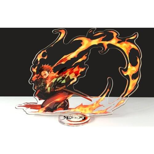 Cool Demon Slayer Charm Keychain Kimetsu No Yaiba Cosplay Acrylic Stand Model Plate Desk Decor Standing Sign Key Chain Ornaments