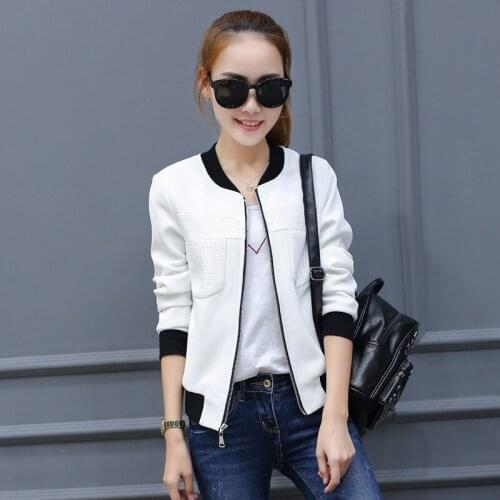 Spring and autumn new fashion womens casual loose jacket short section long sleeves thin wild stand collar small jacket