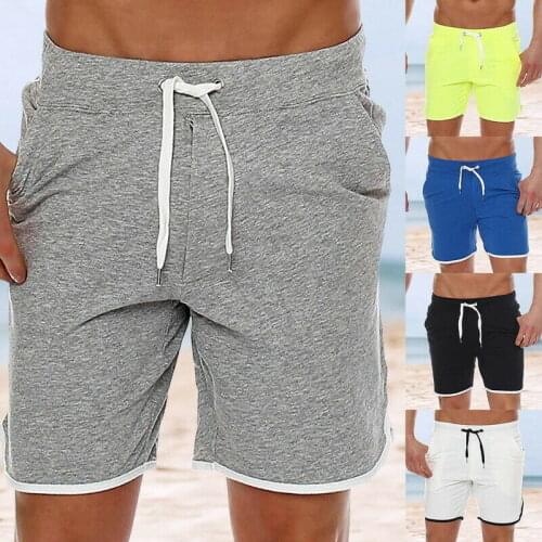 Men Surfing Beach Party Short Pants Quick Dry Drawstring Waist Swim Trunks