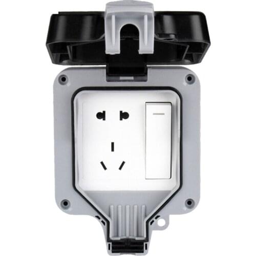 IP66 Wall Switch Plastic Waterproof Dust-proof Box Splash Box Touch Cover More Function Socket Room