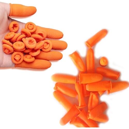 100Pcs Reusable Non-slip Latex Finger Cots Protector Gloves Disposable Nail Tool