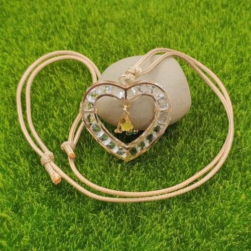 Heart Love Design A-Z 26 Letters Gold Necklace Pendant Adjustable Enamel Rope Male Female Birthday Lover Gift AG001-026