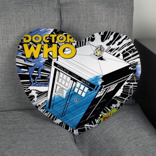Custom Doctor Who Heart Pillow Cover Custom Zipper Pillowcase Cover Wedding Home Office Decorative 1pcs custom