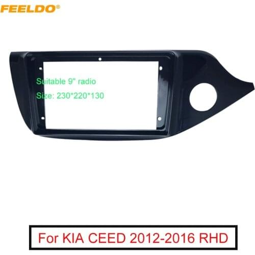 FEELDO Car Audio Stereo 2Din Fascia Frame for KIA CEED (RHD)9 Inch Big Screen Dashboard Panel Mount Trim Kit #AM6365