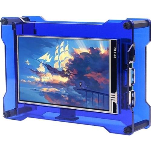 Raspberry Pi 4 Acrylic Case Only or with 4 Inch HDMI Touch Screen Mini Cooling Fan Fan Bracket for RPI 4 Model B