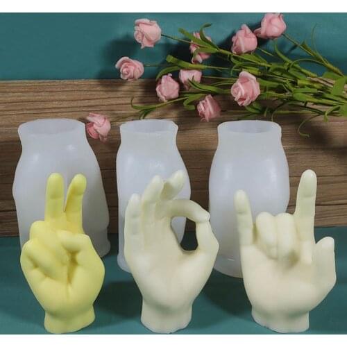 Hand Gesture DIY Candle Mold Chocolate Mousse Cake Silicone Molds Aromatherapy Candle Plaster Mould