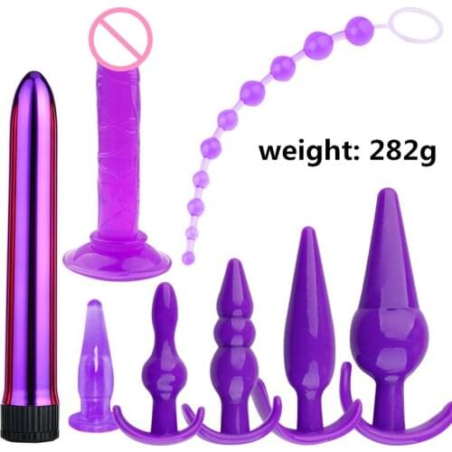 Silicone Anal Plug Set For Man Prostate Massager Training ButtPlug Dildo Vibrator Toys For Woman Couple Anus Beads Sex Products