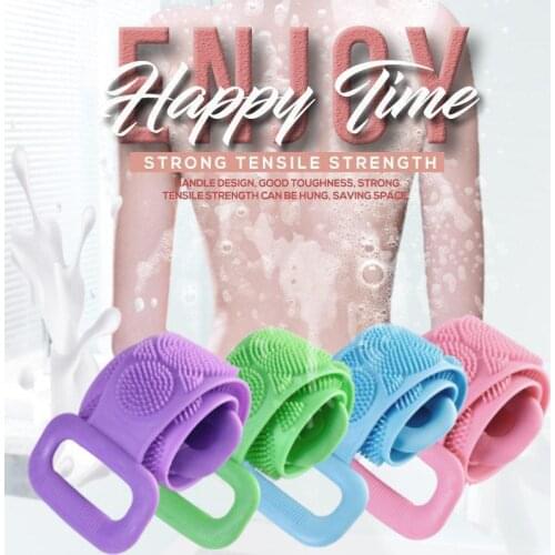 Silicone Bath Body Brush Back Scrubber Soft Bath Towel Bath Belt Exfoliating Massage For Shower Body Cleaning Bathroom Shower St