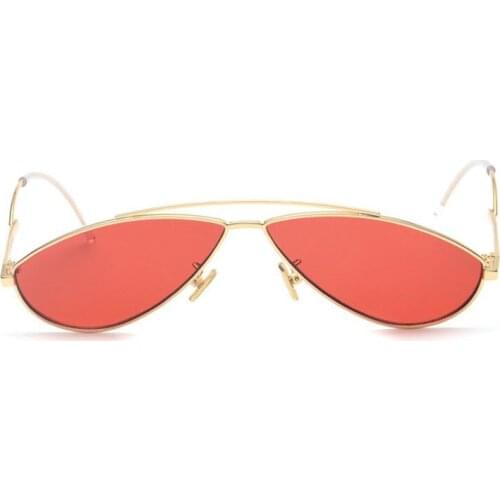 Sunglasses Fashion Male Female Models Concave Modeling Metal Frame Sun Glasses Narrow Version Cats Eye Small Eyewear XY-91