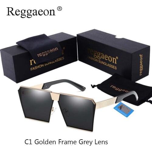 Reggaeon Polarizing Women Sunglasses Square Unique Oversize Shield UV400 Gradient Vintage Square eyeglasses frames men Large
