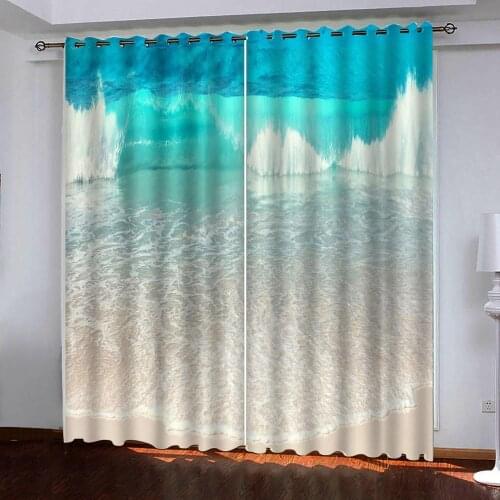 Modern Curtains custom Living room Bedroom Curtain photo Clear water Window Drapes 3D blackout Curtains decor