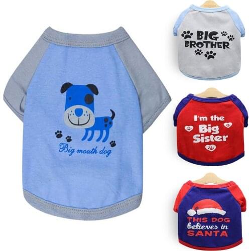Pet Supplies Puppy Dog Clothes Fresh and Cute Sweet Printed Letter Short Sleeve Shirt Cute and Beautiful T-shirt Vest