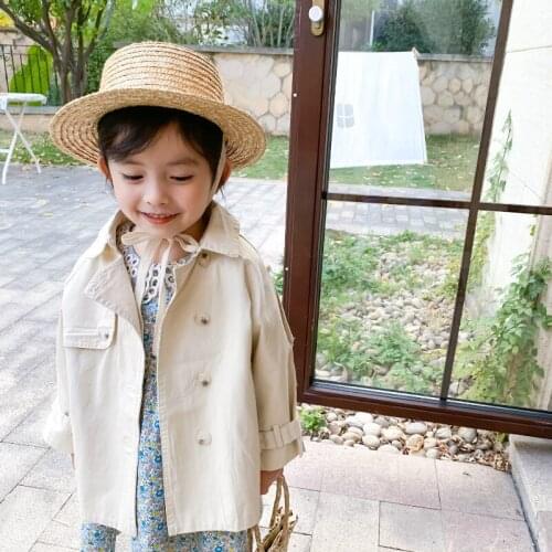 Toddler Girls Trench Coat Spring Korean Windbreaker For Girls Kids Clothing 2020 Baby Girls Outerwear 1 2 3 4 5 Years Child Tops