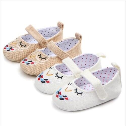 Lovely Embroidery Baby Shoes Infants Girls Soft Sole First Walkers