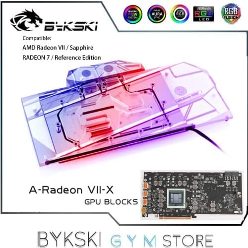 Bykski VGA Water Block For AMD Radeon VII / Sapphire RADEON 7 / Reference Edition /Full Cover Copper Radiator A-Radeon VII-X