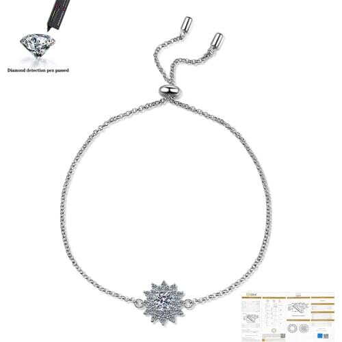 Moissanite 925 sterling silver wedding bridal anniversary D color 0.5 carat CT D color high quality bracelet