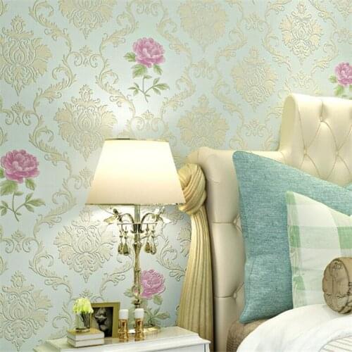 Wellyu European pastoral small fresh non-woven flower wallpaper bedroom living room beauty salon pink purple warm wallpaper
