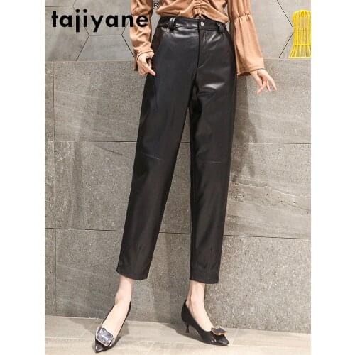 Tajiyane Real Sheepskin Leather Pants Women Black Pants Female Korean Fashion Trousers Spring 2021 Pantalon Pour Femme Pph4510