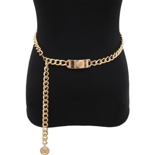 Punk Metal Chain Women Belt Gold Silver Waist Chain Dress Jeans Cool Girls Lady Waistband Accessories Body Chain Fashion