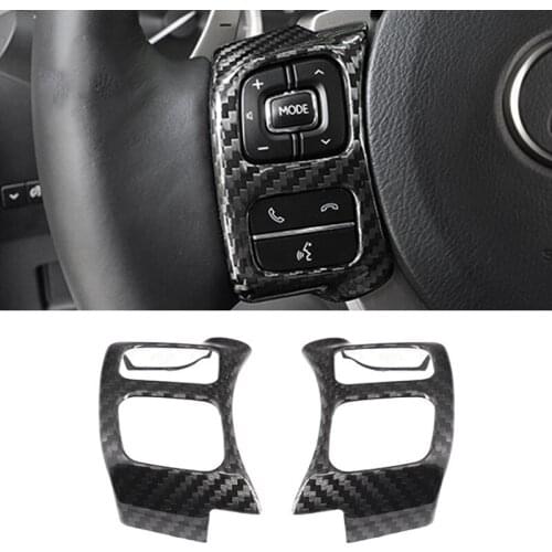 Hard Carbon Fiber Stickers Trim Steering Wheel Button Frame Cover for LEXUS NX IS RC Accessories
