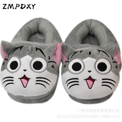 Winter Ladies Plush Home Shoes Women/Men Fuzzy Slides Unisex EU35-42 Ladies Lovers Couple Slippers Cartoon Animal Cotton Shoes