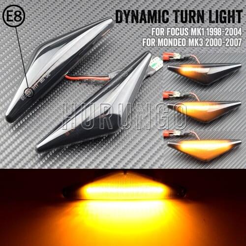 2pcs/lot Side Marker Indicator Blinker For Ford Focus MK1 1998-2004 For Mondeo MK3 2000-2007 LED Dynamic Turn Signal Light