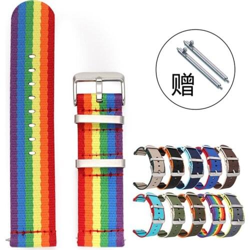 20mm 22mm Quick Release Nylon Waterproof Strap Outdoor Sports Thick Nylon Strap Sweatproof Watch Band for Watch