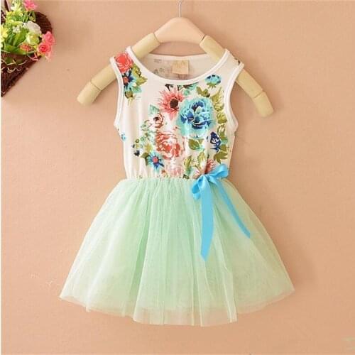 2015 summer floral baby girl dress princess tutu dress girl dress 3 color for 2-5 age infant dresses kids clothing