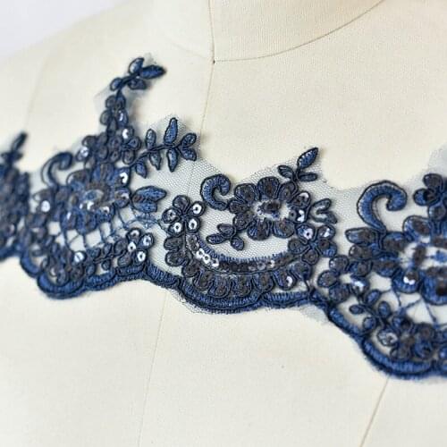 3 Yards 11.5cm Wide Many Colors Wedding Fabric Flower Sequined Venice Lace Trim Applique Fabric Sewing Craft