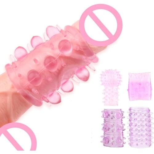 4 in1 Cock Rings Penis Enlargement Sleeve Reusable Condom Delay Ejaculation Sex Toys For Men Intimate Goods