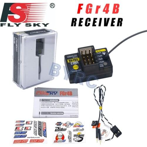 FlySky FGr4B 4-Channels Single Antenna Two-Way Receiver Support All AFHDS3 Transmitters For Racing Car / Speed Boat Rc Parts